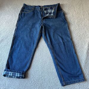 NEW FiveBrother Jeans Mens 44x30 Blue Carpenter Blanked Lined Relaxed Denim Work